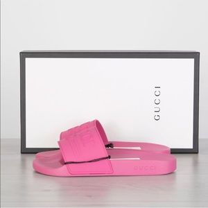 ☀️MENS☀️BRAND NEW Men’s Gucci pink slides
